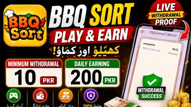 BBQ Sort Earning App Withdrawal Easypaisa JazzCash – High Affiliate Marketing Program